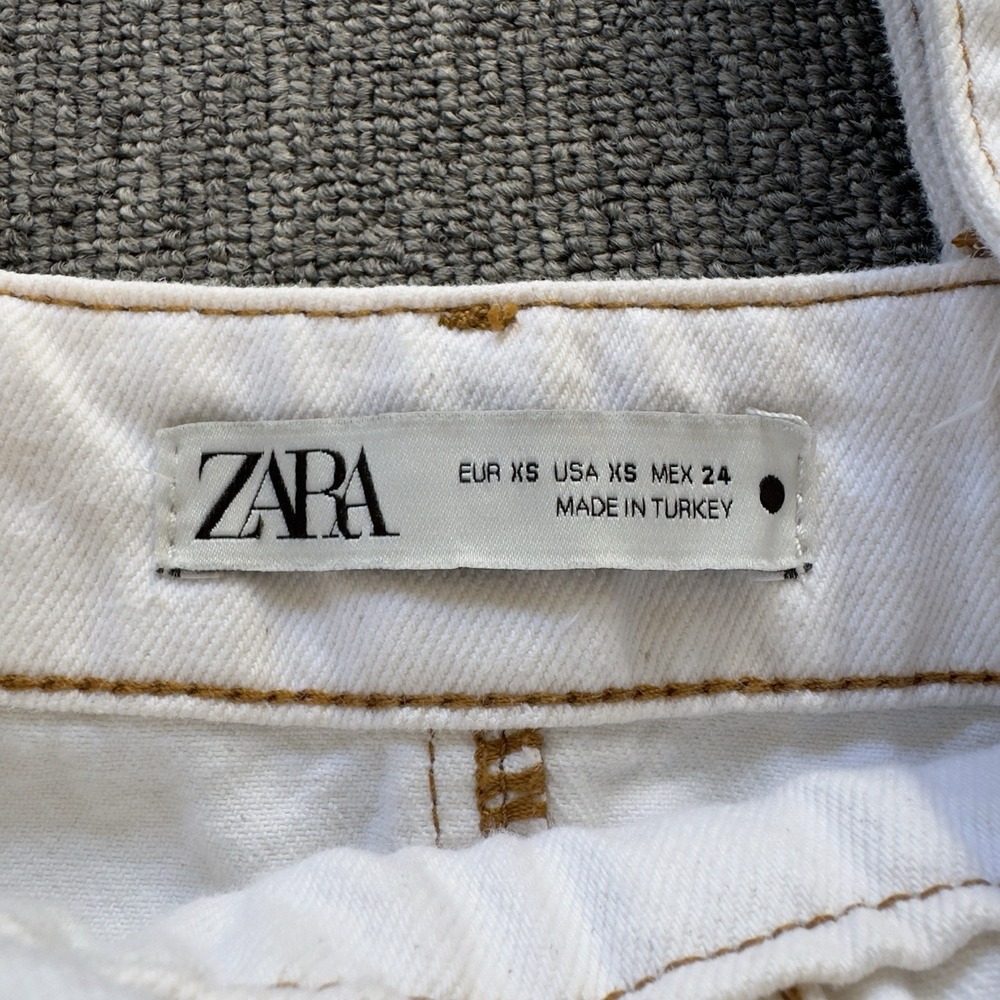 Zara The Bib Overall Utility Midi Skirt Dress Size XS White 100% Cotton - Picture 15 of 16